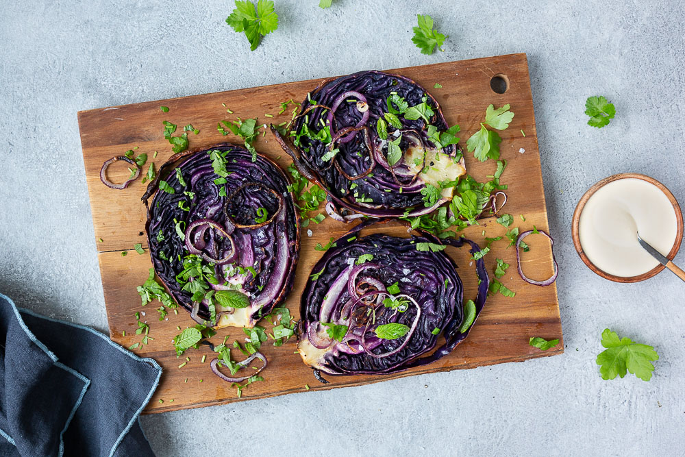 Red cabbage steaks